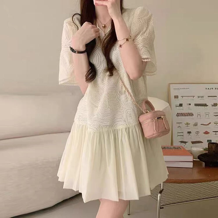 [ya.mei] V-neck stitched lady dress (skirt only) 4715-1\ll