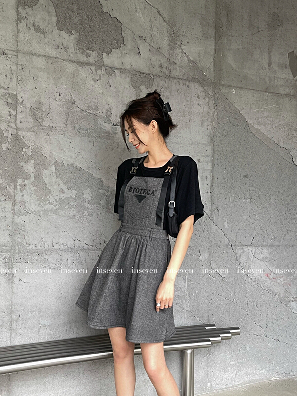 [inseven] design denim waist closing thin dress 25220\ozq