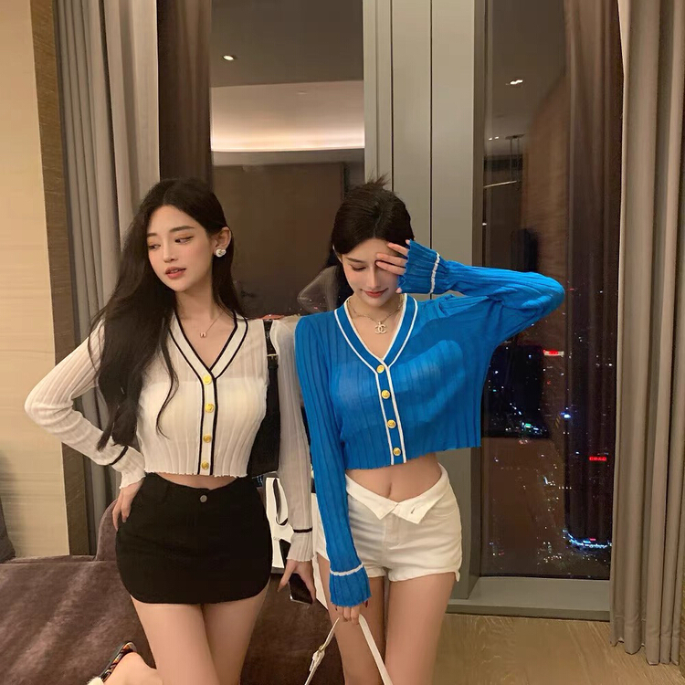 [f · P] French small fragrant breasted sunscreen knitted cardigan 23197\hbx