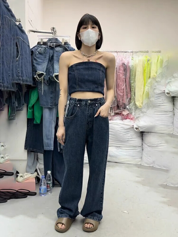 [K2 design] Hot Girl Cowboy tank top + high waist slim Pants Set tz86\wtt