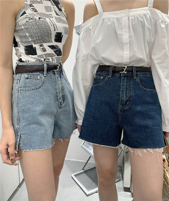[t-platform] Korean casual skinny denim shorts (with belt) 8381\cqw
