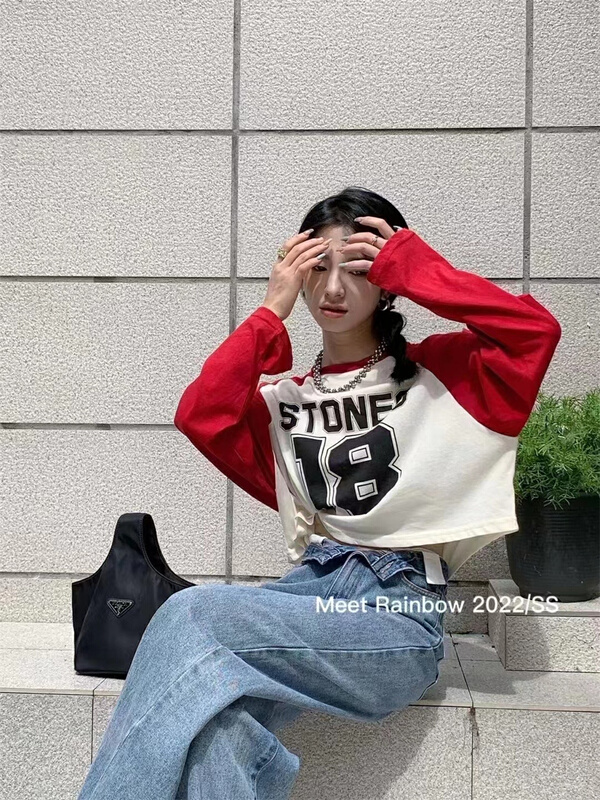 [yoyo style] casual simple loose long sleeve T-shirt 8605\xyy