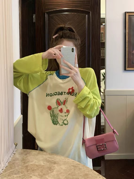 [JX] rabbit fashion printed loose sunscreen shirt 1545\wtt