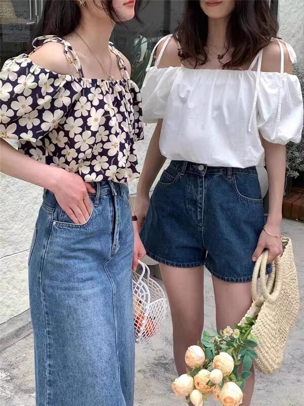 [purple potato family] flower fashion versatile shirt ys1-309\hbx