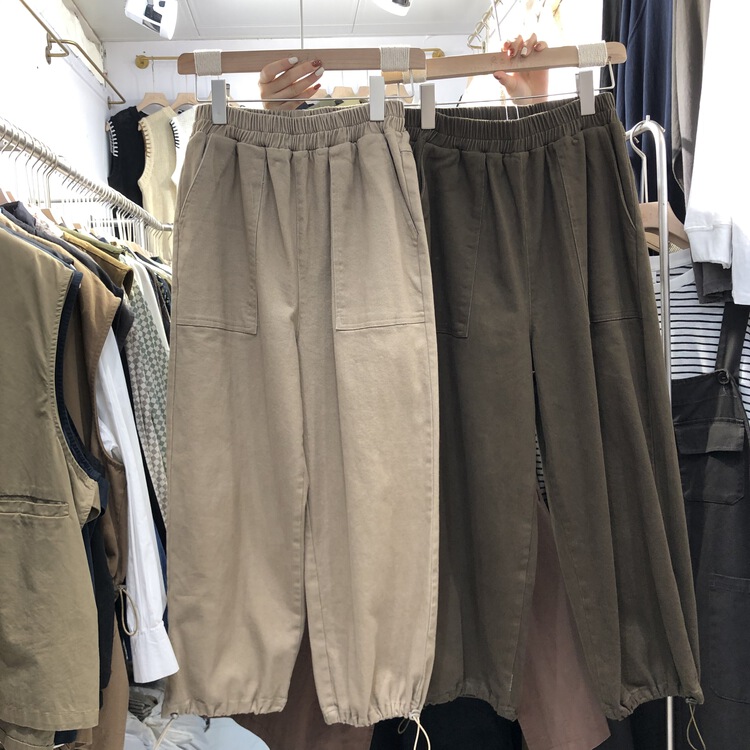 [rain] Korean loose pleated casual pants 81008\xyy