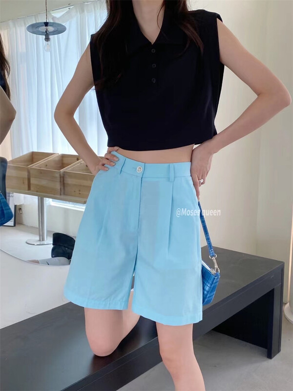 [moss queen] basic versatile solid 5-point casual shorts 50326\xyy