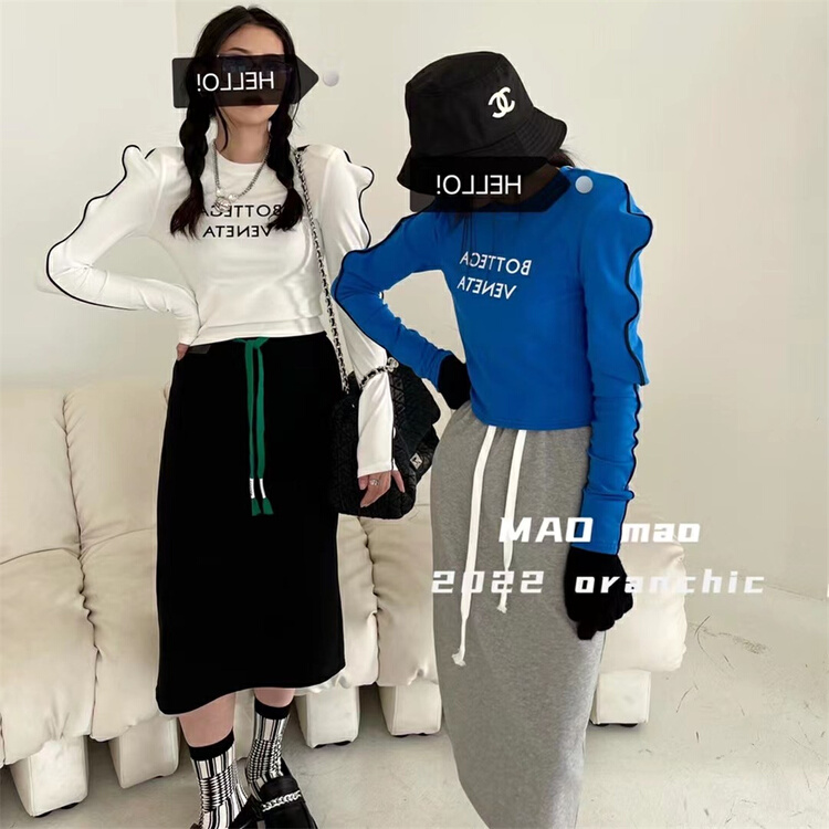 New year in early spring! [Maomao] elastic round neck letter shirt 601\wtt