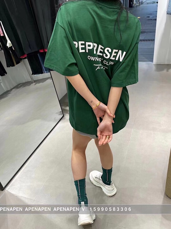 [East room] Korean printed loose short sleeve T-shirt on the back 10-31\wtt