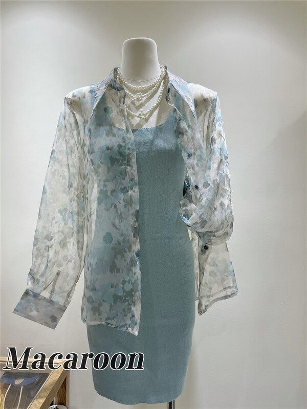[macaroon] fashionable flower breathable comfortable sunscreen shirt 1195\pcz