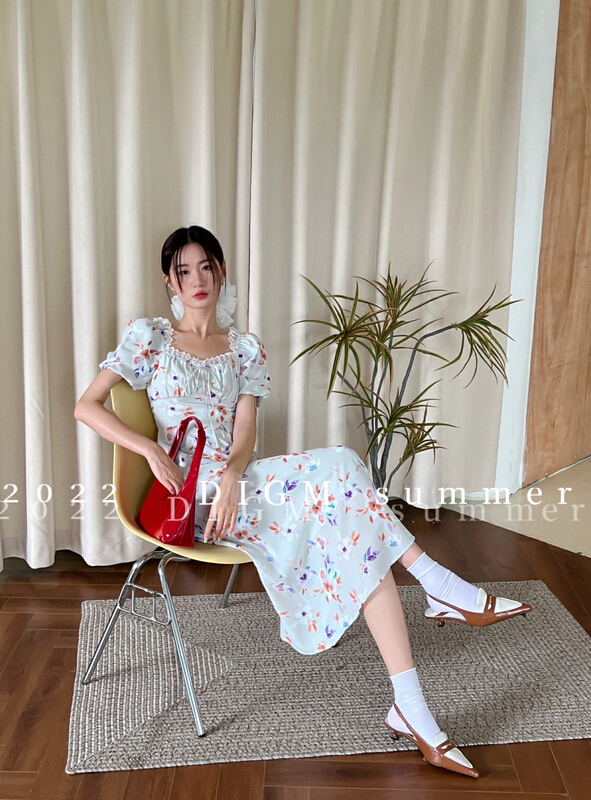 [digm] French retro bubble sleeve dress 30100\jhy
