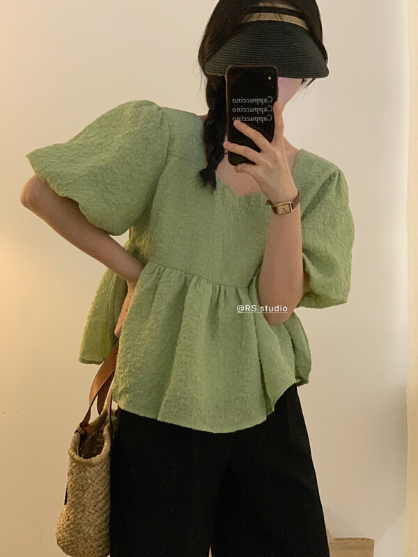 [RS] crimped square neck doll blouse rs2063\xyy