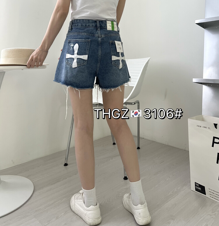 [fairy tale princess] Korean loose and versatile denim shorts 3106\hjy