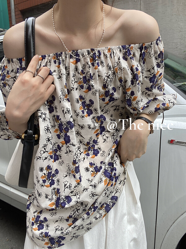 [the nice] Raglan shoulder floral shirt a9167\hjy