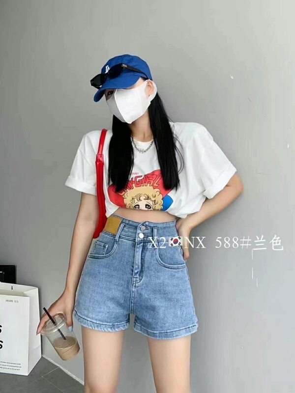 [x2 square] Korean high waist comfortable denim shorts ys1-nx588\ll