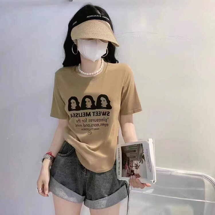 [ta+] Pullover printed Korean Short Sleeve T-shirt 6543\xyy
