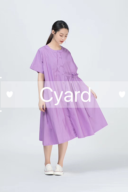 [cyard] simple and versatile large round neck dress 2050\l