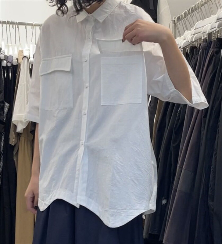 [three and two out] double pocket arc edge fashion shirt 99081\l