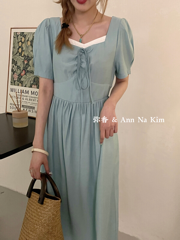 [Mi Xiang] Hong Kong Style lady waist dress (with waist rope) 5379\hjy