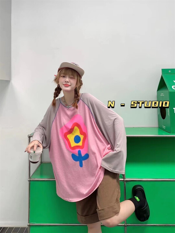 【N】 Flower print Pullover sunscreen shirt 10014\t