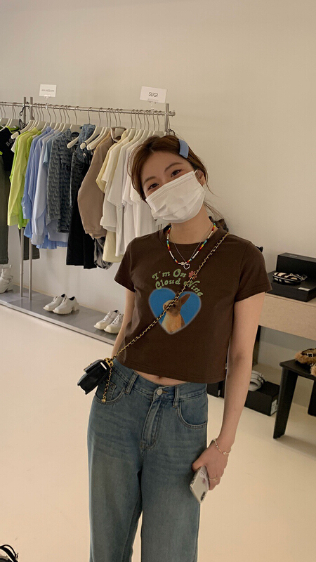 [wgwe] cartoon printed Pullover short sleeve T-shirt 1874\pcz