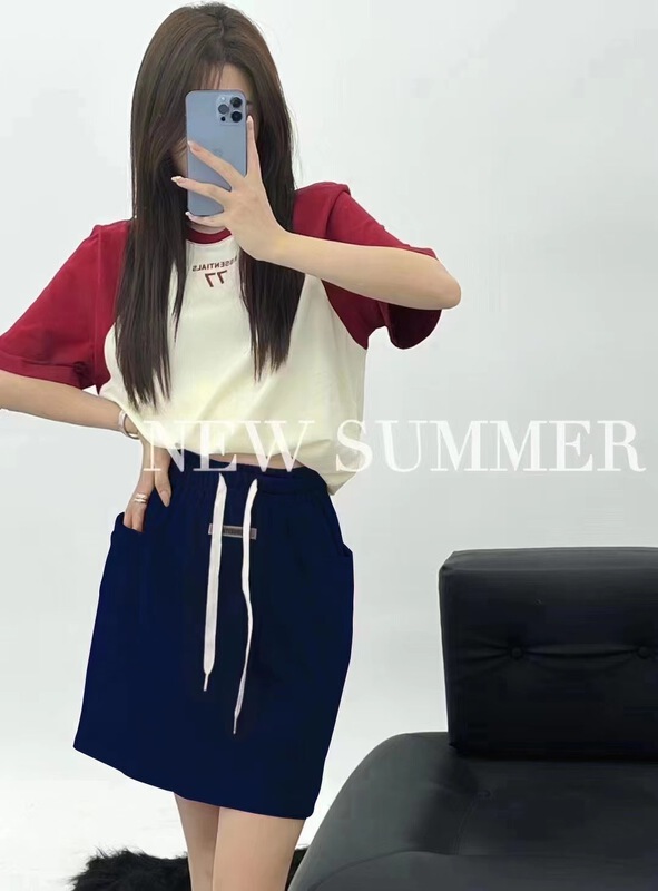 [seven 7] Korean version Pullover short sleeve T-shirt + casual versatile Shorts Set 8235\wtt