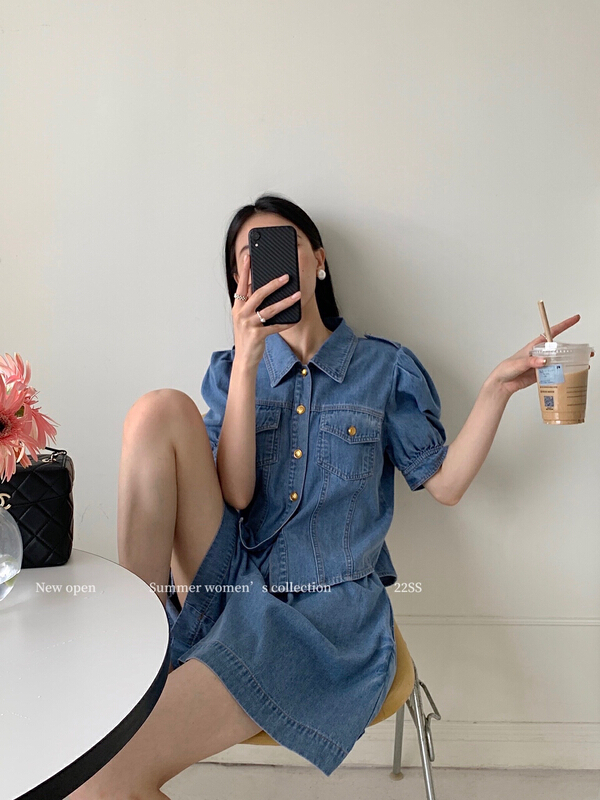 [new open] Korean high waist retro thin denim shorts hk22898\zxx