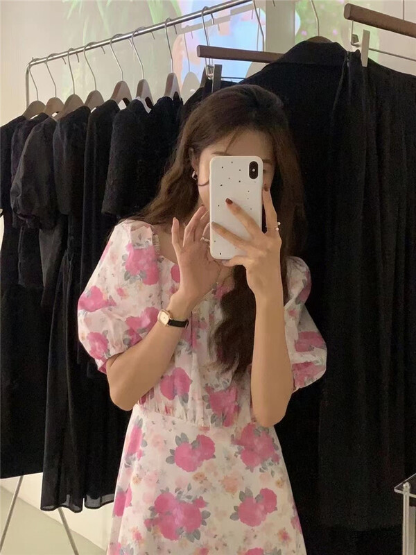 [the most] square neck floral dress 8886\hbx