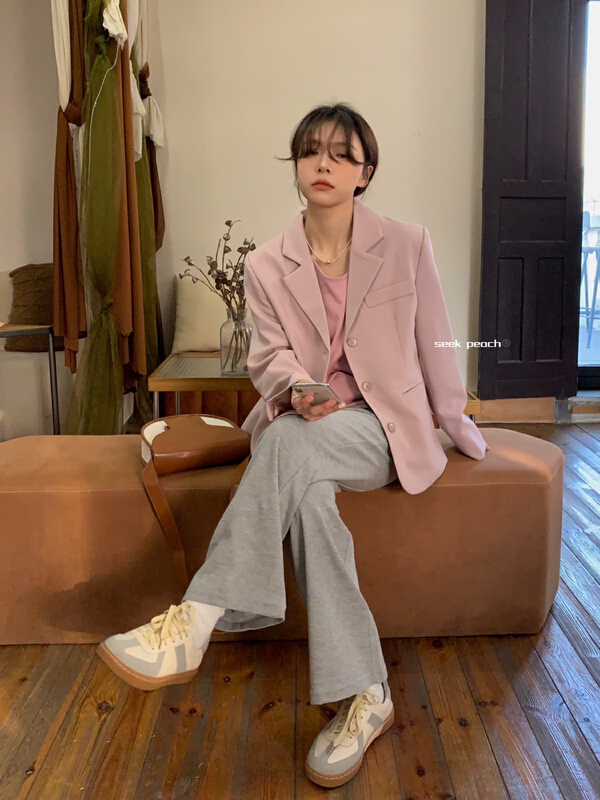 New year in early spring! [seek peach] single breasted fashion Korean suit ys1-5001\ll