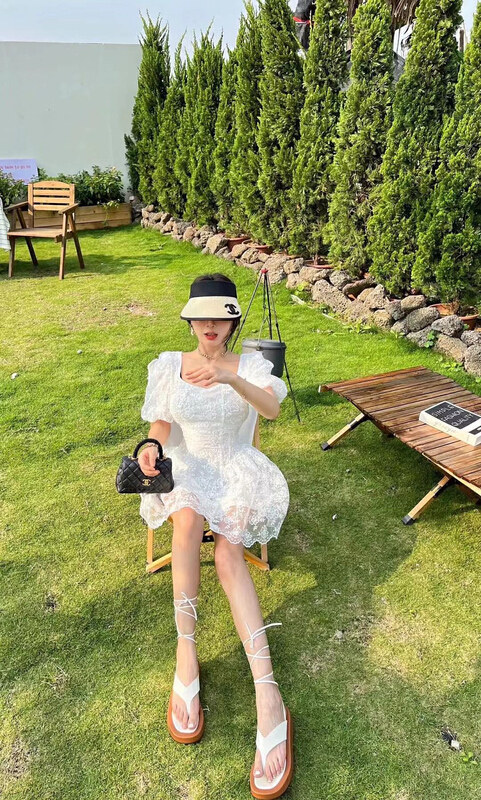 [chennnle] design foreign style bubble sleeve dress 9635\pcz