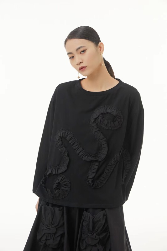 New year in early spring! [size] ear edge loose Vintage sweater 65911\lsw