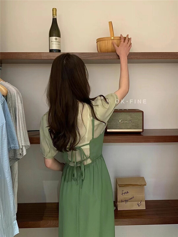 In early summer! [OK fine] waist closing thin suspender dress ys1-5019\hbx