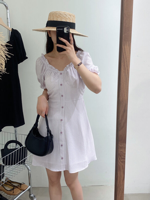 [chocolate] Korean Kikyo loose check dress 20056\ll