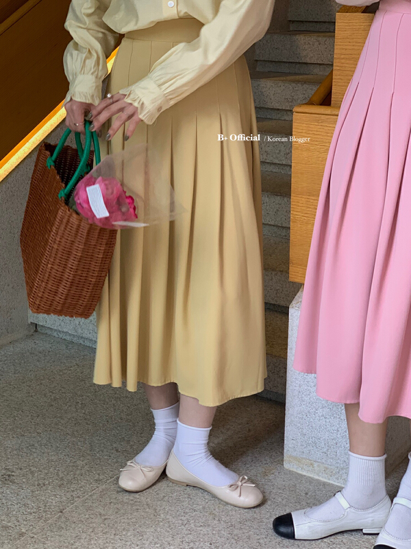 New year in early spring! [B plus] Korean pleated versatile skirt 22-517-2\hbx