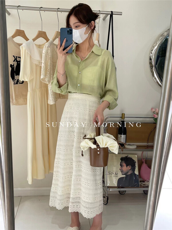 [Sunday morning] temperament pattern versatile skirt (without bag) 9190\zjy