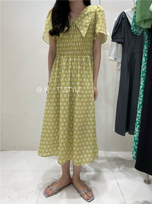 [wt] temperament baby collar floral dress 6117\hbx