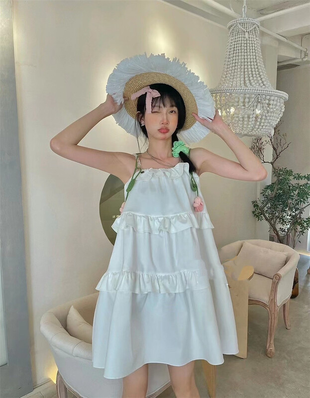 [big C studio] Mini strap dress (with removable decoration) 5123\pcz