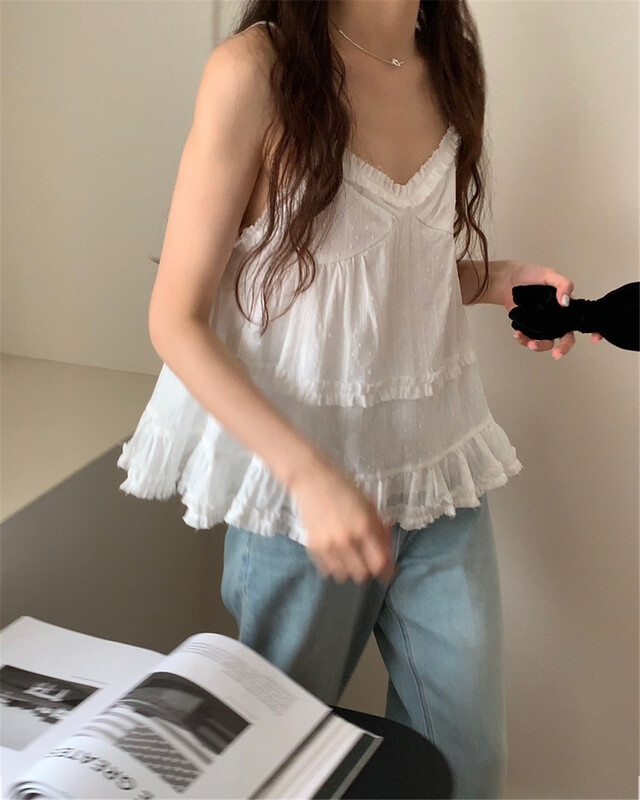 [bluepops] solid sleeveless versatile vest / sling a2357\zxl