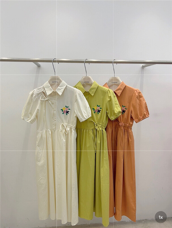 [Lemmy] polo collar embroidered fresh dress 8670\hbx
