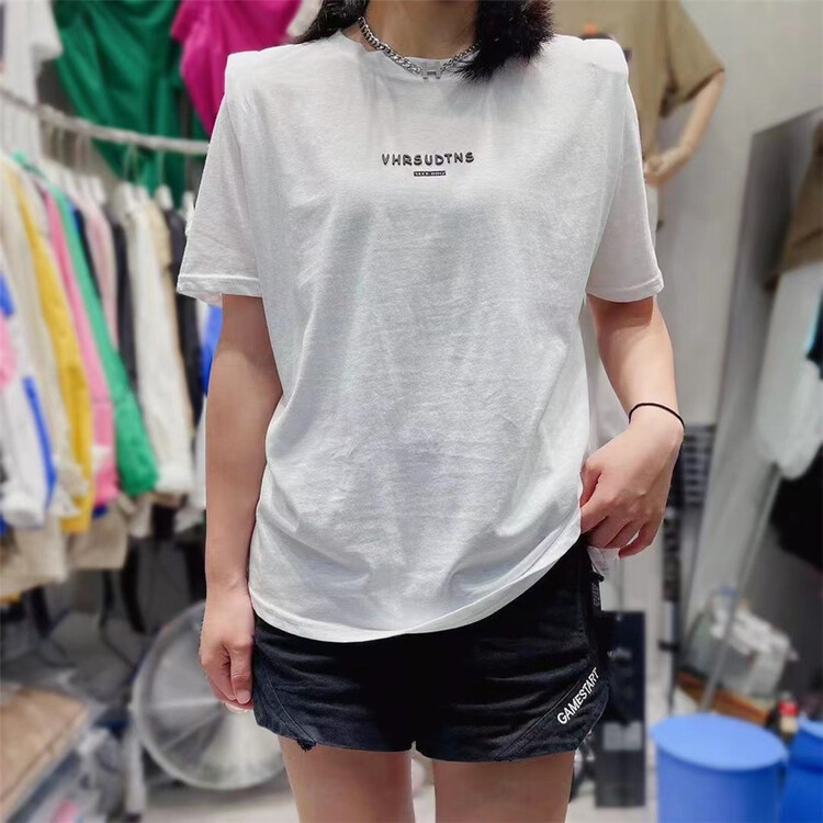 [1989] round neck letter Casual Short Sleeve T-shirt 9068\l