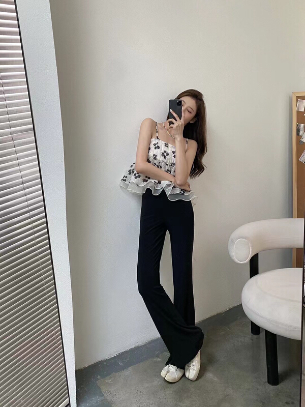 [Lala] elastic waist versatile slim casual pants 3096\wtt