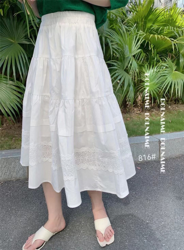 [Shangpin Wanqian] Korean lace elastic waist skirt ys2-816\hjy