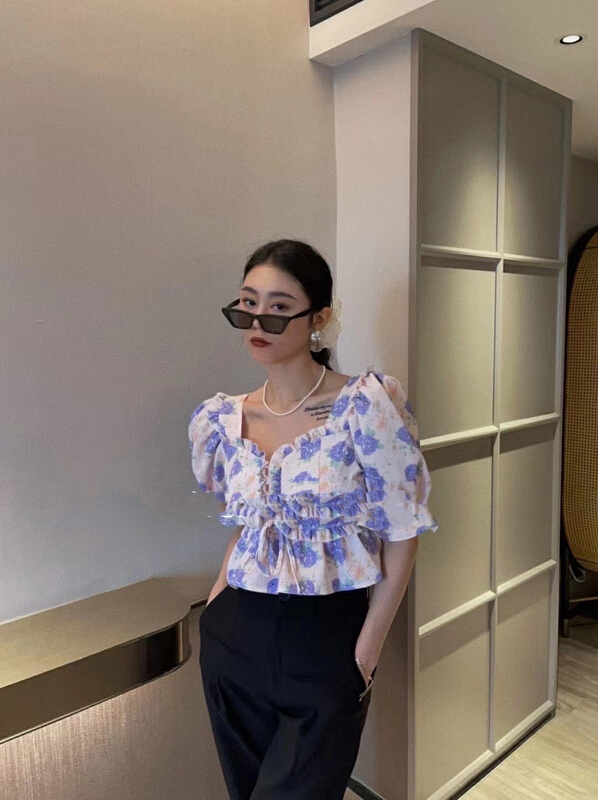 [rm.hh] French retro floral short shirt 2118\pcz