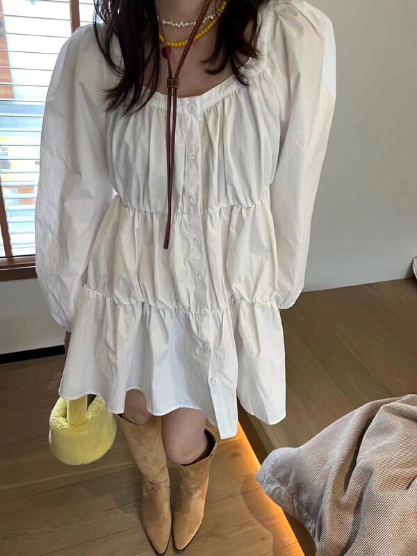 [MI] New Korean style square neck dress 8952\pcz