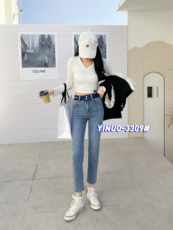 New year in early spring! [Yinuo Yinuo jeans] Korean version of fashionable and slim cigarette tube jeans 3309\zsy