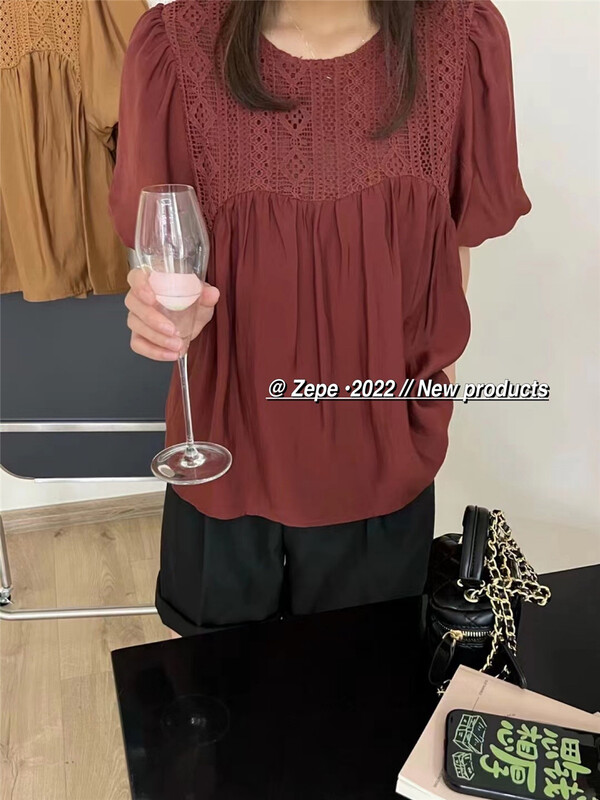 [Ze] round neck Pullover comfortable clean version shirt 8708\ll