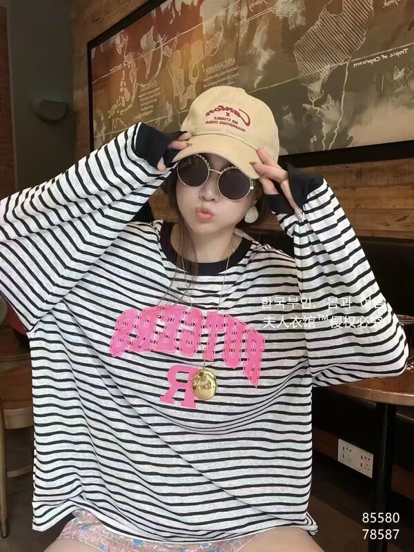 [cc+] stripe letter loose sun shirt 6575\l