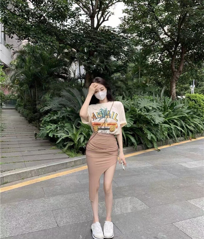 [goblin] simple trend versatile round neck short sleeve T-shirt 22209\pcz