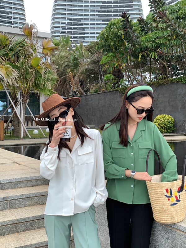 New year in early spring! [B plus] Korean versatile Double Pocket Shirt 22-523-2\hbx