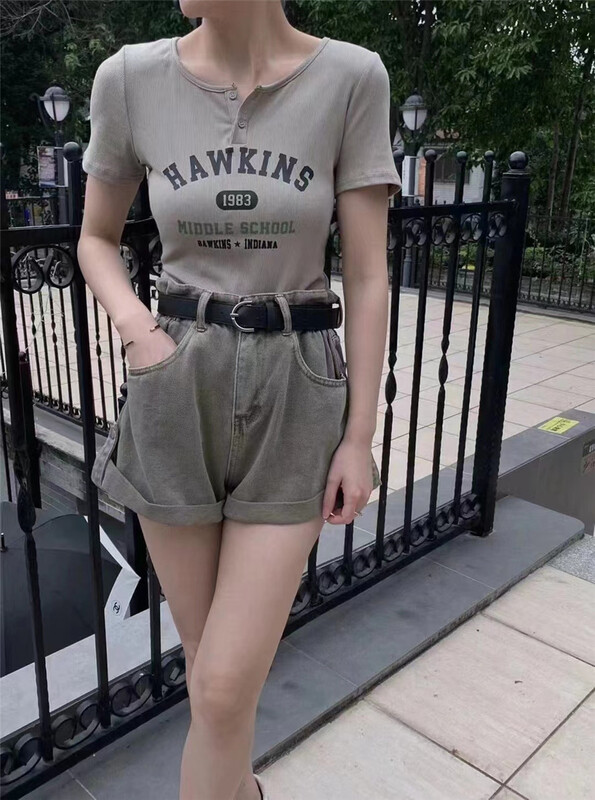 Live broadcast! [M · young] casual letter short sleeve T-shirt 8122\hjy