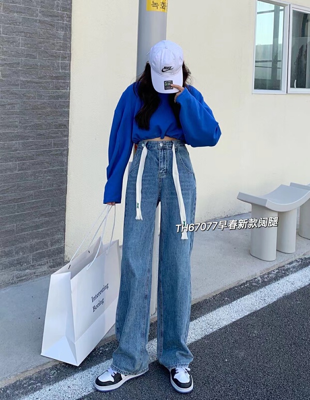 New year in early spring! [T.H] foreign style pop loose wide leg jeans 67077\lsw